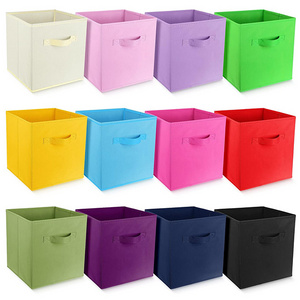 Wholesale 11 Inch Collapsible Fabric Clothes Organizer and Sturdy Cube Storage Boxes Bin For Shelves