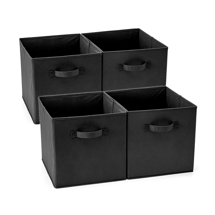 GuangZhou High Quality Collapsible Cube Bins Organizer Non Woven Fabric Storage Boxes For Clothes