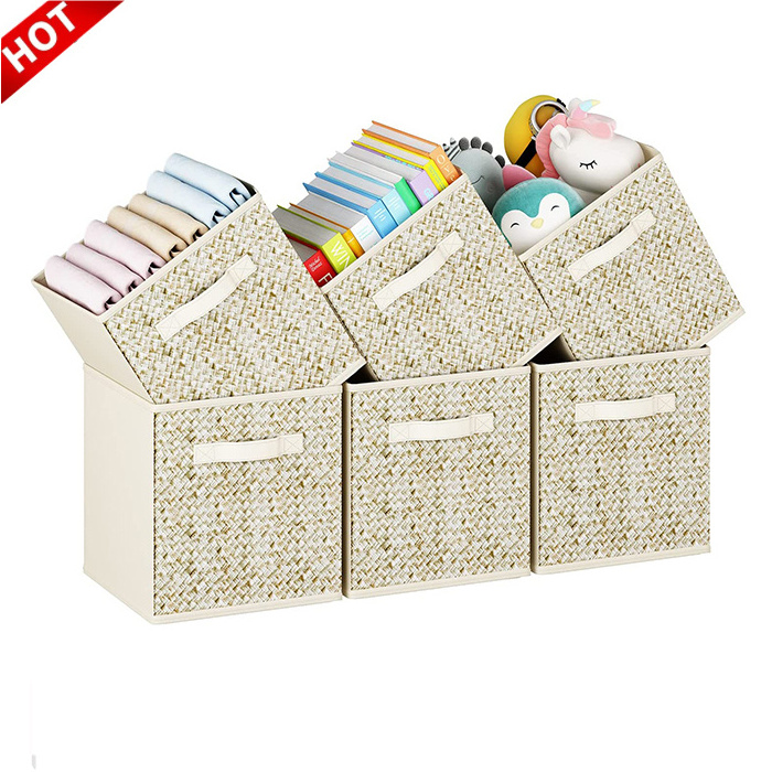 Wholesale 6 Pack 11 Inch Collapsible Fabric Closet Cubes Boxes Bins for Organization and Storage