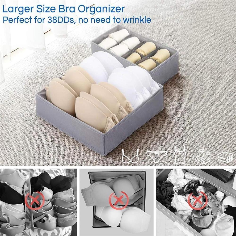 Best Sales 4 Pcs Set fabric Sock Storage Boxes Divider Faoldable drawer organizer for underwear