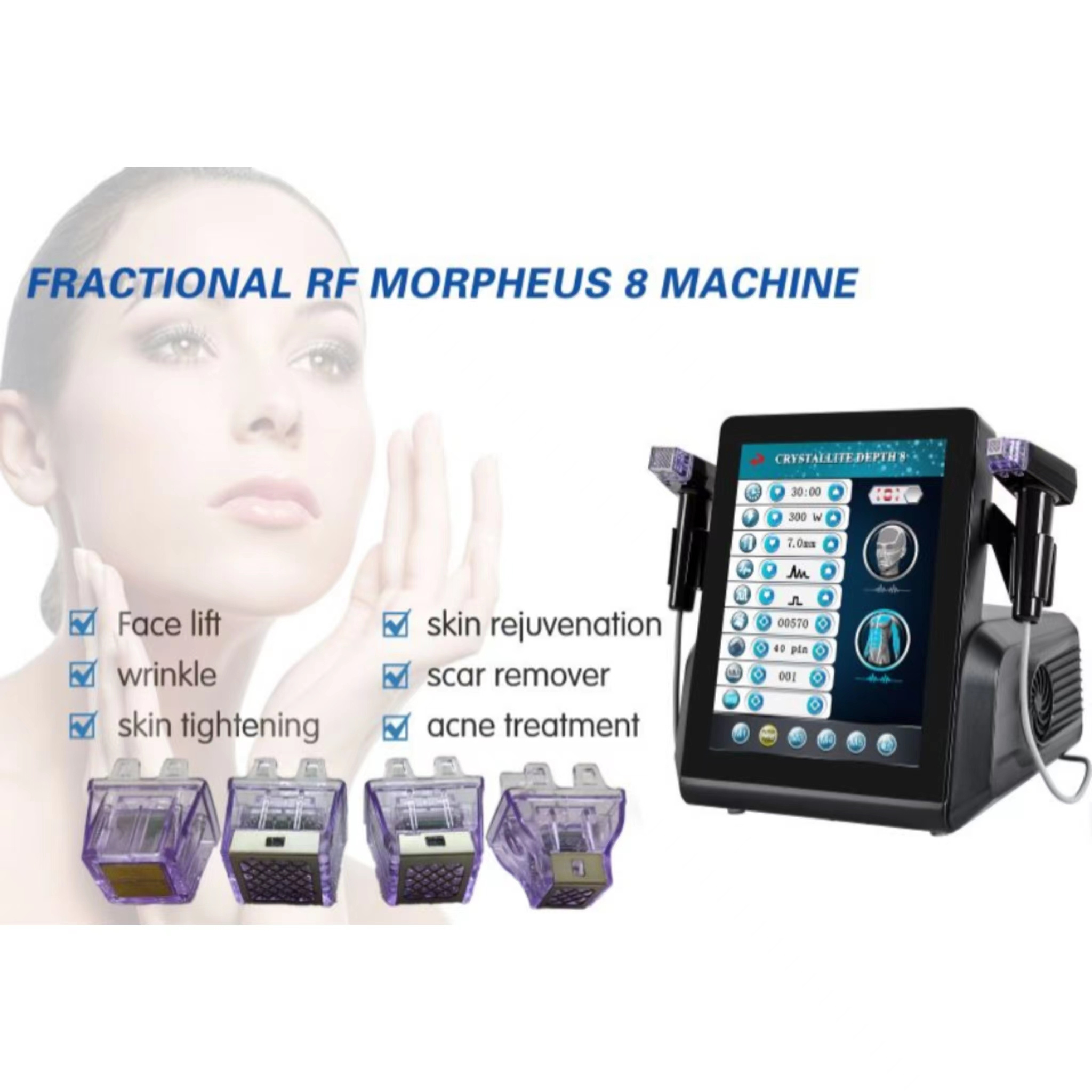 Factory Beauty Radiofrecuencia Fraccionada Morpheus 8 Estiramiento De La Piel Morpheus 8 Fractional Machine RF Microneedle