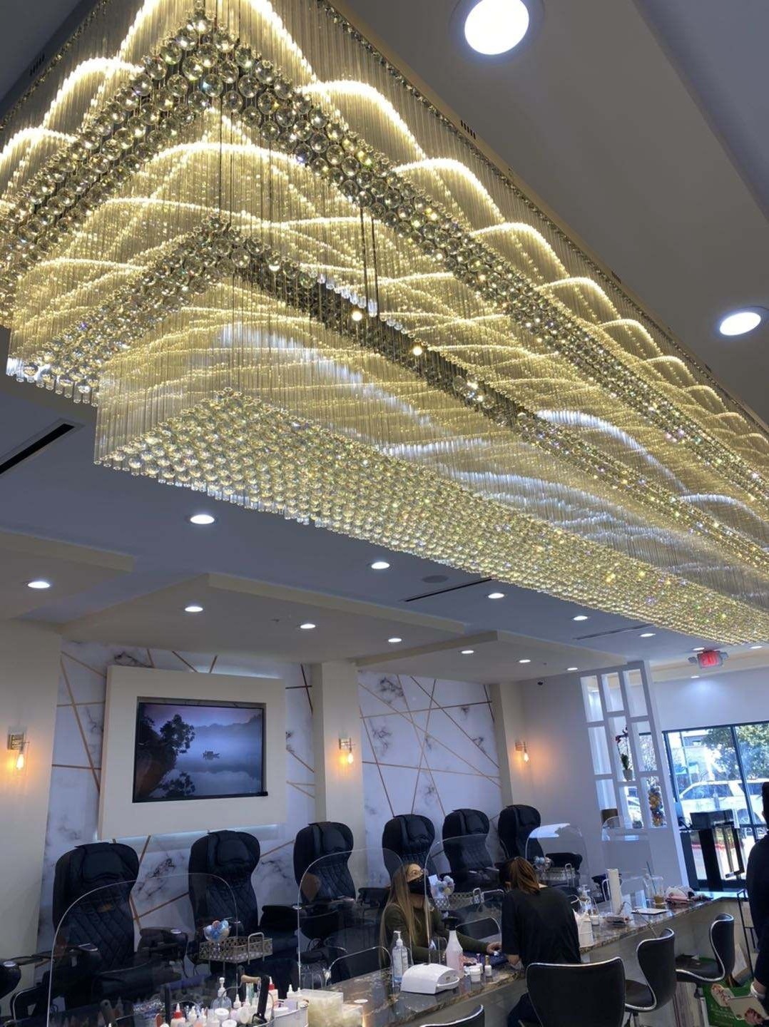 custom top quality modern crystal ceiling light rectangular crystal chandelier for foyer dining room