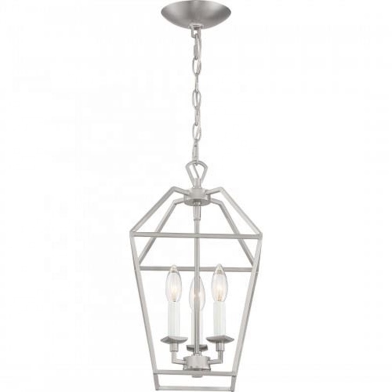 Factory wholesale restaurant kitchen island silver metal bird cage loft chandelier entryway pendant light