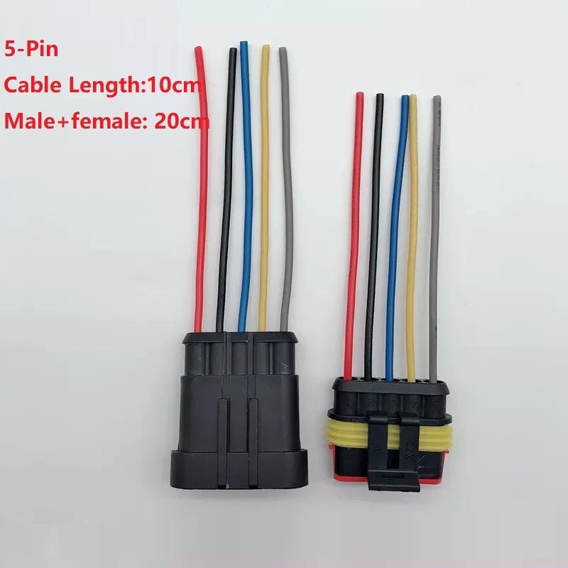 AMP Car Waterproof Electric Wire Connector Terminal Plug HID Auto Car Wiring Harness with Wire for Boat, Truck, Car, Scooter,