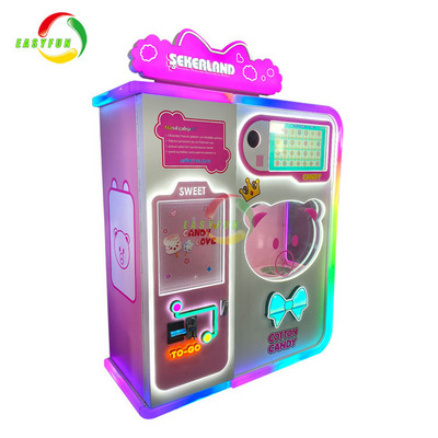 2023 New Model Full Automatic Floss Flower Vending Machine Automatic Cotton Candy Vending Machine