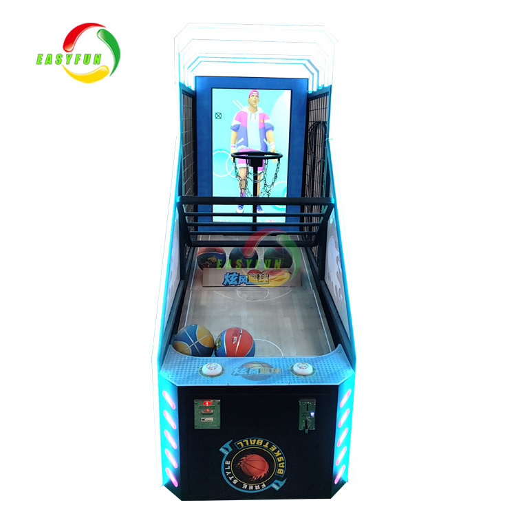 Coin Operated Indoor Amusement Center Electronic Arcade Street Basketball Arcade Game Machine With Video