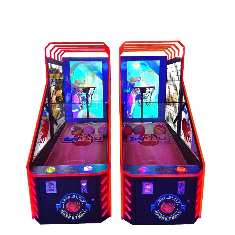 Coin Operated Indoor Amusement Center Electronic Arcade Street Basketball Arcade Game Machine With Video