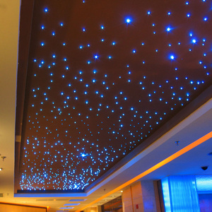 Guangzhou decorative star ceiling led black jacket fiber optic light kit for Restaurant Hall Ceiling Design