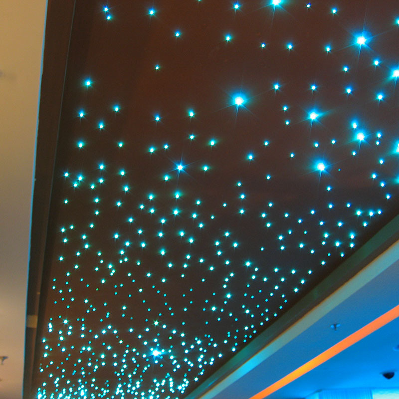 Guangzhou decorative star ceiling led black jacket fiber optic light kit for Restaurant Hall Ceiling Design