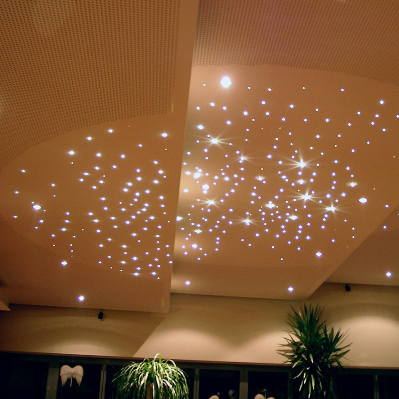 Guangzhou decorative star ceiling led black jacket fiber optic light kit for Restaurant Hall Ceiling Design