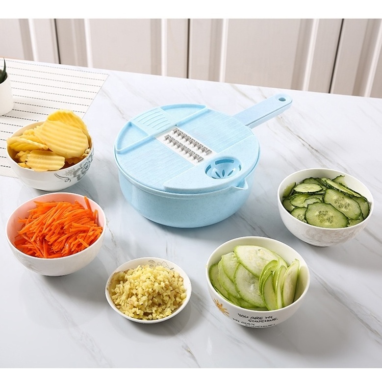 Kitchen accessories set Multifunctional Hand-pulled  Vegetable chopper set and salad spinner