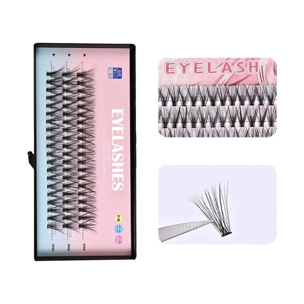 New EYELASH No Glue Needed Self Adhesive Cluster Lash Diy Adhesive Cluster Lashes Extension Reusable Glue-free Lashes Trial Pack