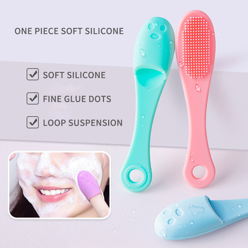 Wholesale Custom Logo Private Label Exfoliating Remove Blackhead Finger Silicon Brush Silicone Lip Nose Cleaning Brush