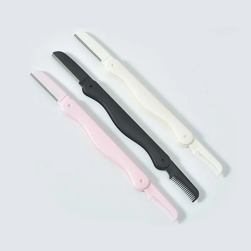 Easy carry Double head eyebrow shaping knife steel woman razor eyebrow trimmer hair eyebrow trimmer