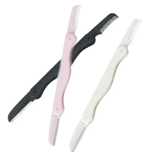 Easy carry Double head eyebrow shaping knife steel woman razor eyebrow trimmer hair eyebrow trimmer