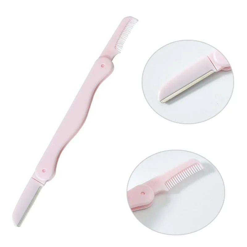 Easy carry Double head eyebrow shaping knife steel woman razor eyebrow trimmer hair eyebrow trimmer