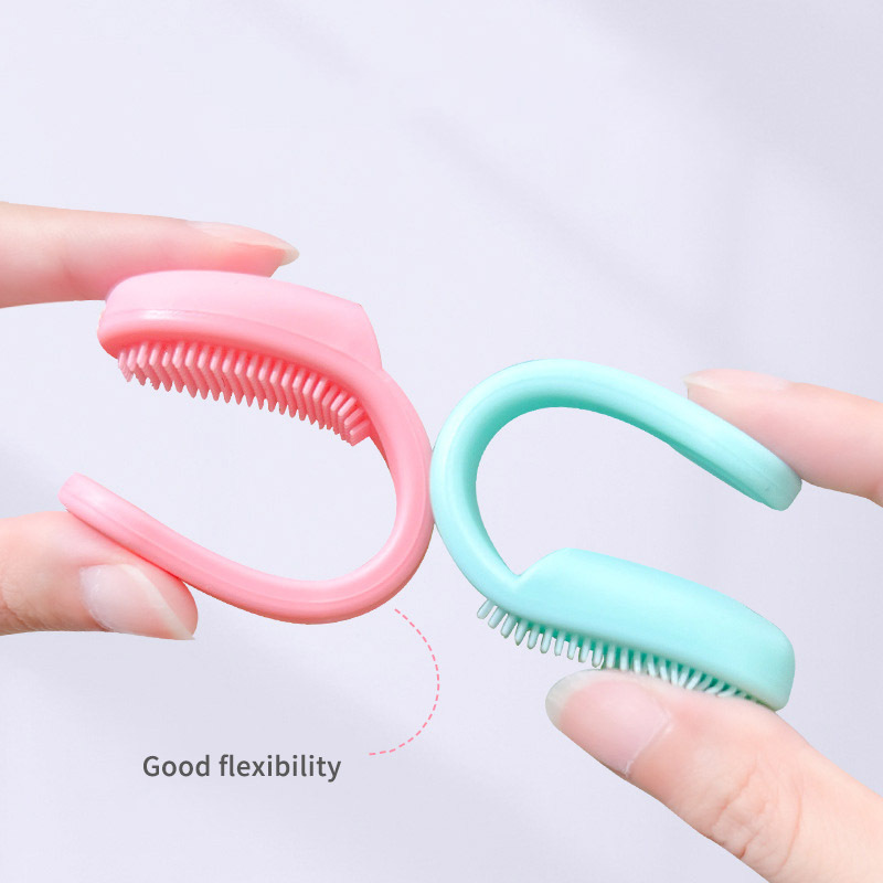 Wholesale Custom Logo Private Label Exfoliating Remove Blackhead Finger Silicon Brush Silicone Lip Nose Cleaning Brush