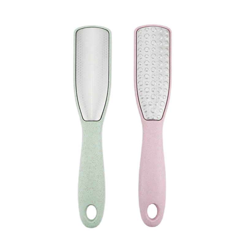 Professional Foot File Callus Remover Double Sided Foot Scrubber with wheat straw handle For Cracked Heel And Foot Dead Skin