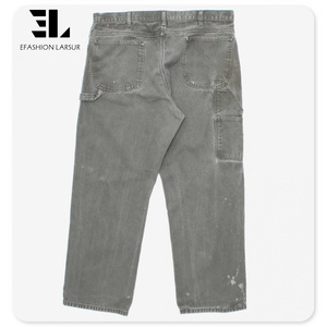 LARSUR Custom Logo OEM ODM Jeans men heavyweight baggy skate pants solid color washed grey carpenter pants jeans with paint