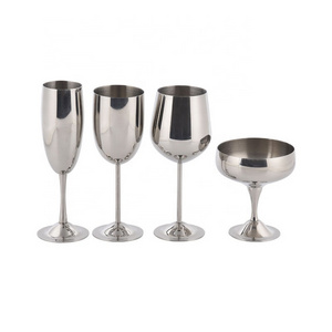 New Small Capacity Glass Stainless Steel  Wine Champagne Goblet