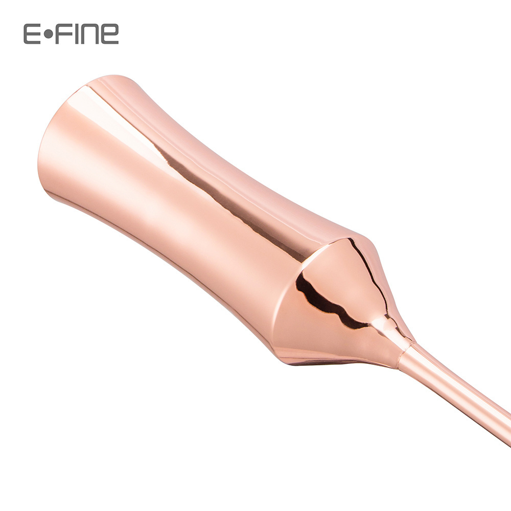 EFINE 150ml Slim Champagne Flutes Glass Cocktail Drinkware Stainless Steel Copper Goblets