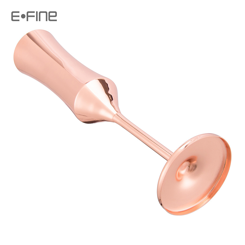 EFINE 150ml Slim Champagne Flutes Glass Cocktail Drinkware Stainless Steel Copper Goblets