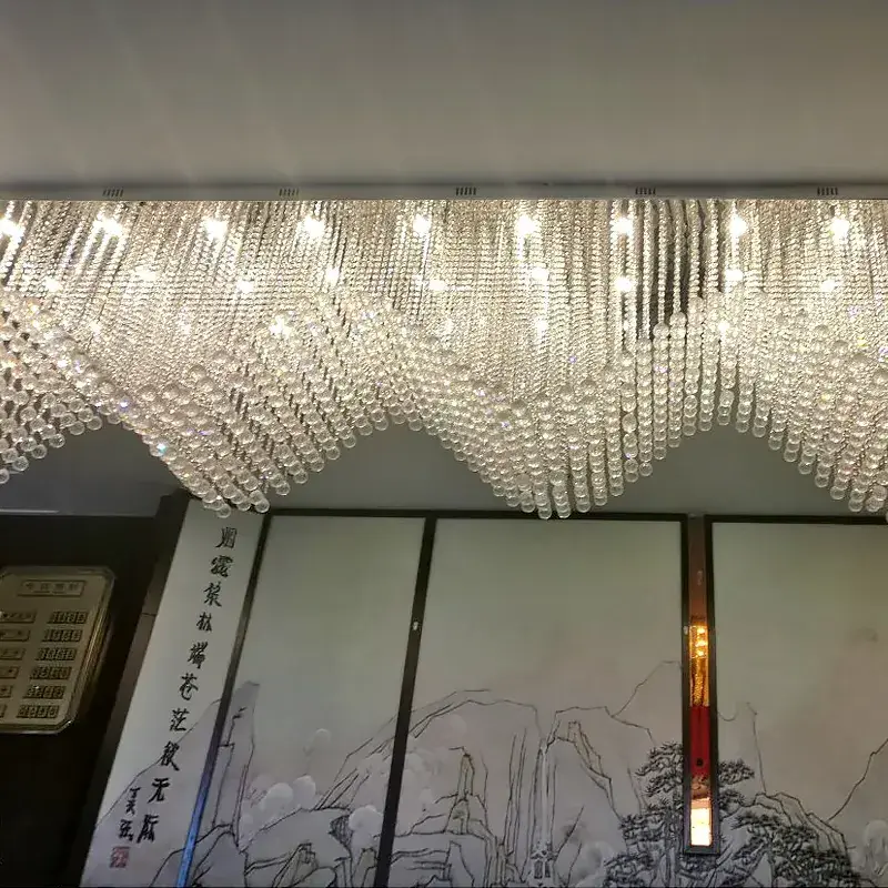 5 star hotel High Quality Custom Project Commercial Center Luxury  Crystal Led Ceiling large chandelier for the banquet hall