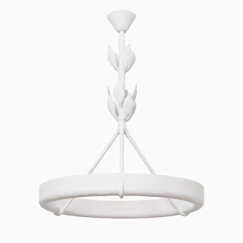 italian art Nordic hotel white plaster stone chandelier concrete ceiling light for villa living room dining room