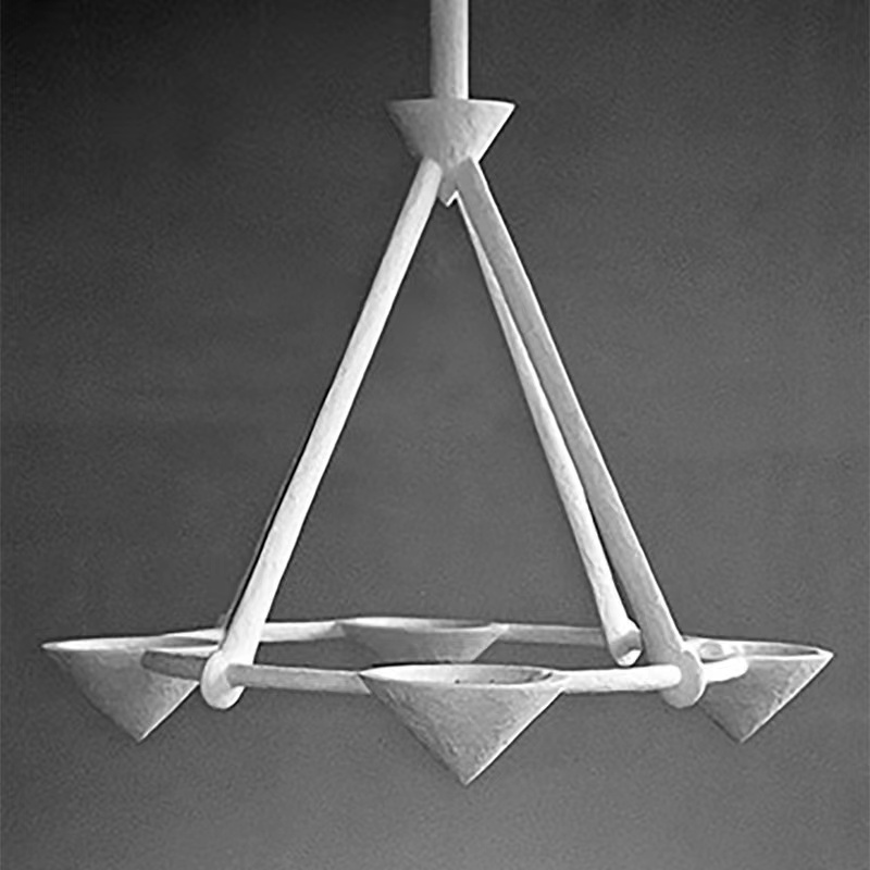 italian art Nordic hotel white plaster stone chandelier concrete ceiling light for villa living room dining room