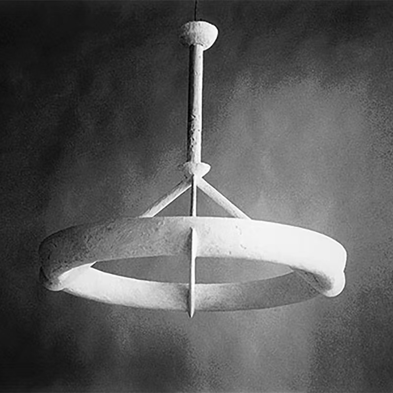 italian art Nordic hotel white plaster stone chandelier concrete ceiling light for villa living room dining room