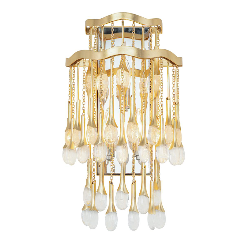 Factory custom luxury American modern crystal matte gold basket chandelier villa living room decorative lighting fixtures