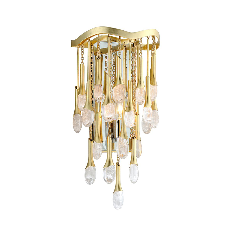 Factory custom luxury American modern crystal matte gold basket chandelier villa living room decorative lighting fixtures