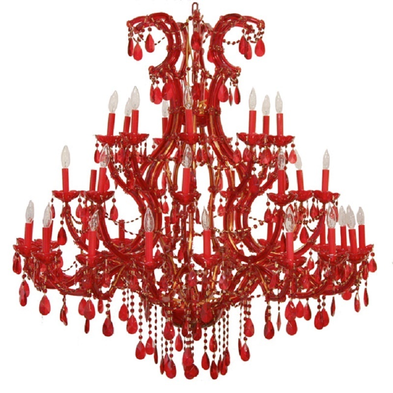 good quality red design glass large crystal pendant chandelier lighting for wedding hotel