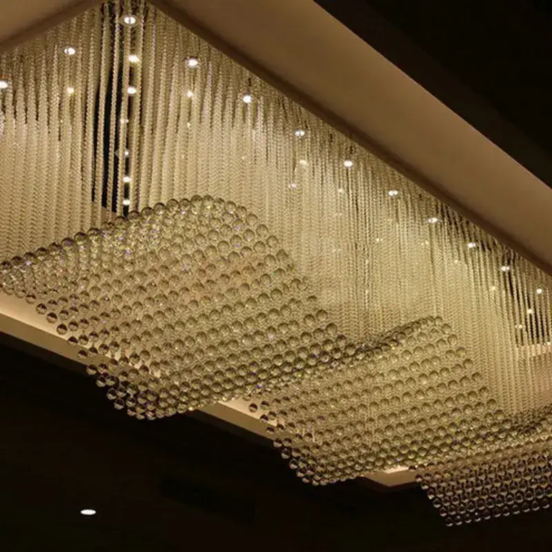 5 star hotel High Quality Custom Project Commercial Center Luxury  Crystal Led Ceiling large chandelier for the banquet hall