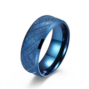 8mm Fashion Men Ring Silver Tungsten Carbide Blue Line Inside Inlay Wedding Engagement Bands Anniversary Ring For Men Jewelry