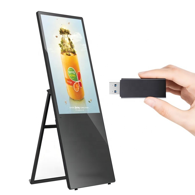 43 50 55Inch Outdoor Lcd Kiosk Poster Panel 4K Portable Lcd Display Outdoor Battery Powered Digital Signage