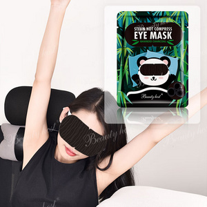 Private Label Bamboo Charcoal Self Heating Steam Hot Warm Disposable Sleeping Eye Mask Eye Care Patch Heating Pad Steam Eye Mask