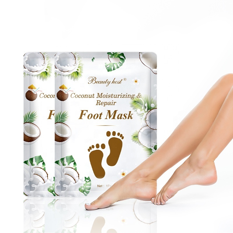 OEM Exfoliating Foot Peel Mask for Hard Skin Peeling Custom Private Label Skin Care Coconut Foot Mask Cream Moisturize Socks