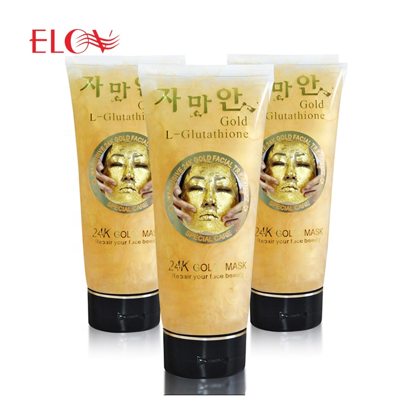 OEM Cosmetics Beauty Face Skin Care Moisturizing Golden Yellow Jelly Jey Mask Private Label 24K Gold Bio Collagen Facial Mask