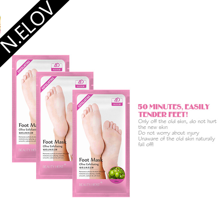 Skin Care Hot Selling Olive Exfoliating Foot Mask Repair Dry Nourish Whitening Foot Mask Foot Peeling Mask OEM/ODM Adults Female