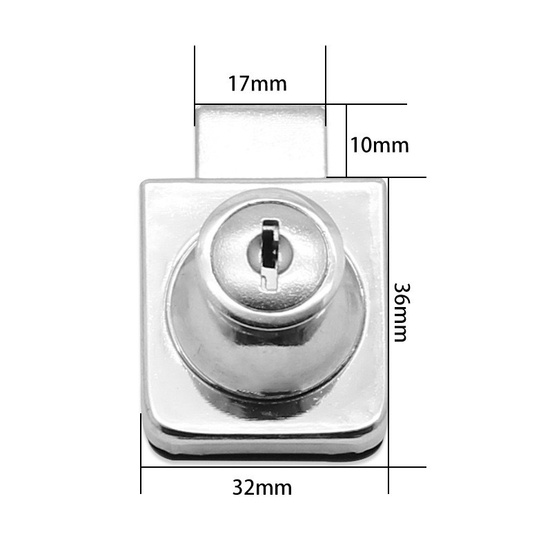 Zinc alloy small single and double door display cabinet glass lock glass latch