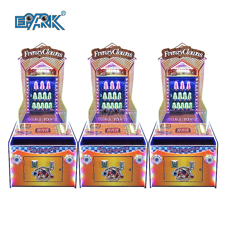 Indoor Game Zone Kids Adults Clown Frenzy Arcade Game Machine Coin Operated Throwing Ball Lottery Machine