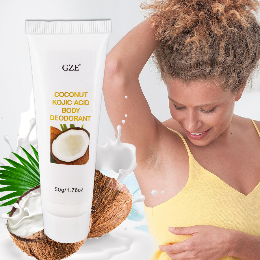 GZE Coconut & Kojic Acid Body Lotion for Brightening Underarm, Odor Control Whole Body Deodorant, Full Body & Private Parts