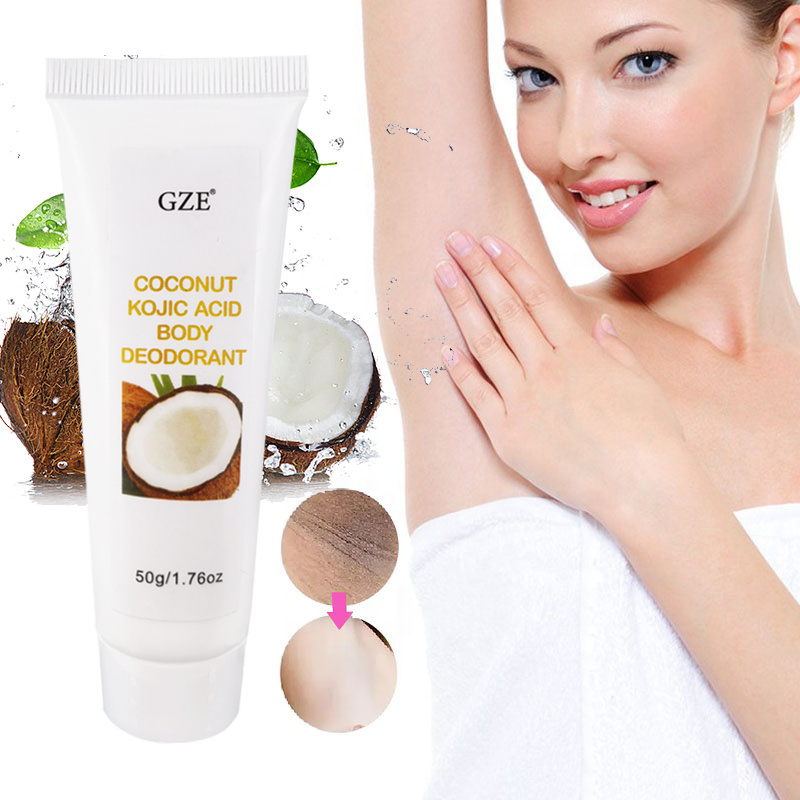 GZE Coconut & Kojic Acid Body Lotion for Brightening Underarm, Odor Control Whole Body Deodorant, Full Body & Private Parts