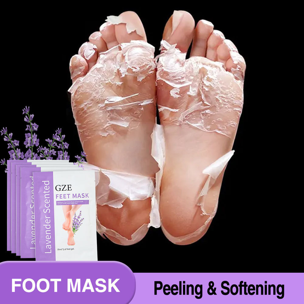 GZE FOOT MASK Exfoliator Peel Off Calluses Dead Skin Callus Remover Baby Soft Smooth Touch Dry Cracked Feet Peeling Exfoliating