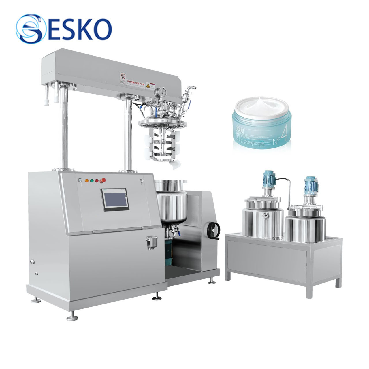 ESKO Cosmetics Manufacturing Industrial Snail Slime Emulsifier Vacuum Homogenizer Mixer Beauty Cream Toothpaste Making Machine