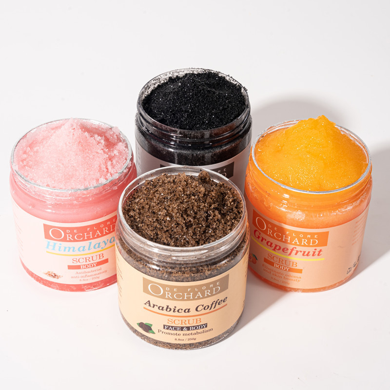 Private Label Bulk 250g Arabian Coffee Himalayas Grapefruit Bamboo Charcoal Exfoliating Sugar Body Scrub