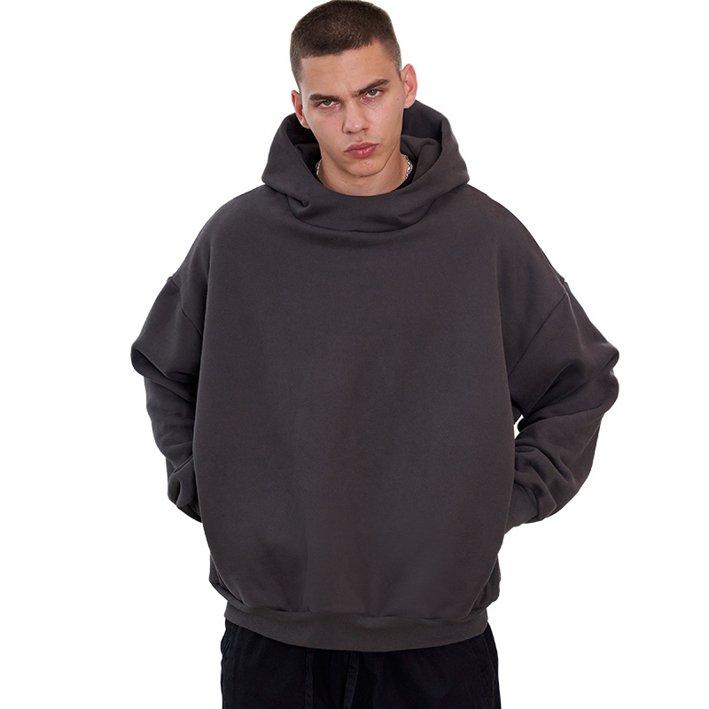 factory manufacturers custom boxy fit hoodie streetwear clothes oversized puff print custom hoodies for men