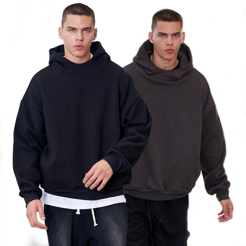 clothing manufacturers custom quality cropped boxy fit hoodie men heavyweight oversized hoodies