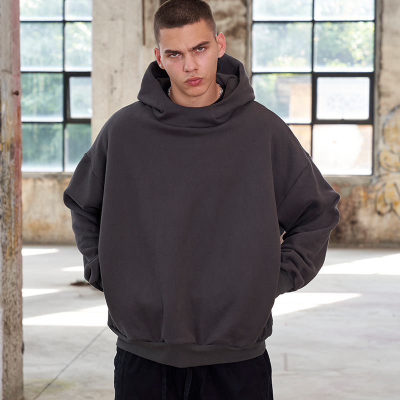 clothing manufacturers custom quality cropped boxy fit hoodie men heavyweight oversized hoodies